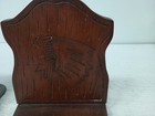 Vintage Carved Wood Native America Chief Head Bookends Pair Rustic Primitive