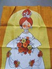 Vintage Belinda Lyon Tea Towel 1970s Old Bleach The Bride Wedding Unused 70s
