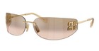 Miu Miu Mu A51s 5ak20p Unisex Rectangle Sunglasses In Gold With Brown Lens 100 