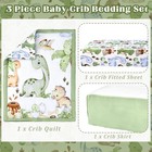 Hahafelt 3 Pcs Baby Crib Bedding Set Safari Animals Dinosaurs Bear Woodland