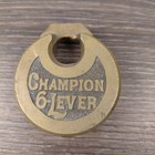 Vintage Antique Padlock Lot Of 5 Champion 6 Lever Brass Iron Lock Key Heart Set