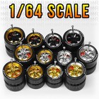 1 64 Scale 6 Spoke Te37 Alloy Real Rider Wheels Rims Tires Brake Set For Hot