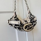 Rare Vintage Y2k Guess Leopard Handbag Purse Cute Mini Monogram Whimsy Fairy    