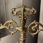 Antique Ornate Brass Balance Scale With Marble Base     Deco Justice Scale 18x13