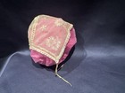 Sweet Little Antique 19c Handmade Embroidered Net Lace Baby s Bonnet