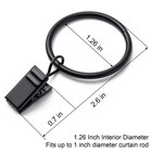 Boomiboo 36 Pack Curtain Rings With Clips  Drapery Clips With Rings  Hangers    