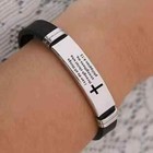 Inspirational Quote Cross Bracelets Faith Christian Bible Verse Silicone Id Wris