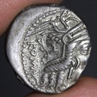 Two-horse Chariot Denarius Ancient Roman Republic Silver Coin 117bc Toning