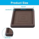 2 5 Inch Square Furniture Coasters  4 Pcs Brown Rubber Caster Cups Non Slip F