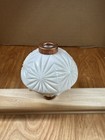 Antique Hawkeye White Milk Glass Lightning Rod Ball Wmg Copper Caps