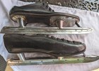 1920s Ag Spalding Bros Blue Streak Ice Hockey Speed Skates Size 12   Sharpener