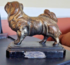 Vintage   Antique  Pekingese Dog Figure   Heavy Metal   Door Stop Book End 2lbs