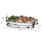 Elite Gourmet Ewm-9933 Triple 3 X 2 5 Quart Trays Buffet Server 7 5 Qt Oven Safe