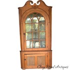 Antique  American Federal Yellow Pine Corner Cupboard Cabinet Architectural 1810