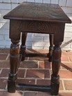Antique Late 18th  19th Century English Oak Pegged Joint Stool Side Table -as Is