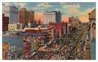 New Orleans Louisiana Mardi Gras On Canal Street Unused Linen Postcard