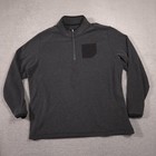 Adidas Pullover Mens 2xl Gray Primegreen 1 4 Zip Mock Neck Fleece Athletic Top