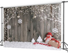 10x8ft Christmas Backdrop Snow Floor Wooden Wall Photo Studio Photography Vinyl
