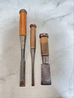 Japanese Nomi Chisel 17-29 Set Lot Of 3 Woodworking Carpentry Hand Tool