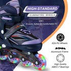 Adjustable Kids Inline Skates For Boys Girls With Full Light Up Wheels - Roll   
