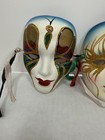 Vtg 4    Mardi Gras Porcelain Ceramic Painted Face Mask Wall Hanging Lot Of 3 90s