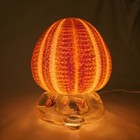 Vintage Sea Urchin Shell Night Light Accent Table Lamp Resin Base 6  Tall