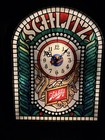 1977 Schlitz Stained Glass Lighted Bar Clock Everbrite Sign Works Vintage Beer