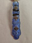 Vintage J Tostrup Norway Sterling Silver Enamel Spoon Guilloche Gold Gilt   