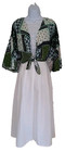 Women   s 2-pc  Set White Long Maxi Skirt Size Xl  Patchwork Print Shrug Size L 