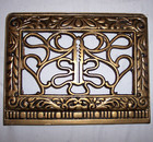 Antique Victorian Ornate Heat Grate Register Vent Louver Cast Iron Gold Hvac  5