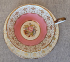 Pink Aynsley  J A Bailey Signed Hand Painted Teacup   Saucer Set Cabbage Rose