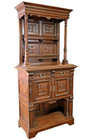 Antique Sideboard  French Renaiss  Revival  Large Carved Walnut  83    19 20th C  