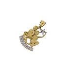 Vintage 14k Gold Gemini Pendant Zodiac Star Sign Fine Astrology Jewelry14k Yello