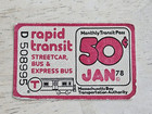 Vintage Mass  Bay Transportation Authority Mbta Rapid Transit Month Passes 1978