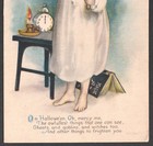 Black Magic Book Halloween Greeting Clapsaddle Wolf No 1 Girl W  Mirror Postcard