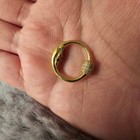 14k Gold Moon Lock  Natural Pave Diamond Moon Connector  Carabiner Round Lock