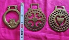 Lot Of 3 Vtg Brass Horse Saddle Bridle Medallions Ornaments Tulip Claddagh 