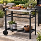 Outdoor Prep Grill Carts stainless Steel Tabletop Capacity Portable Bbq Table