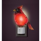 Cardinal Red Bird Night Light Glass Us Plug Decorative Nature Decor