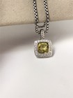 David Yurman 7mm Sterling Silver Albion  Necklace With Lemon Citrine   Diamonds