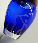 Vintage - Cobalt Blue - Round - Flower Vase - Free Shipping 