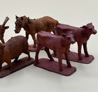 Vintage Marx Farm Animal Figurines Red brown Plastic Made In Usa 9 Pcs