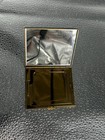 Nos Vintage Teal Blue Lucite Quilted Powder Compact Rhinestone Unused Set