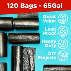 Toughbag 65 Gallon Trash Bags 50x48 Large Black 120 Count Made In Usa