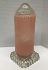 Art Deco Vintage Skyscraper Torpedo Bullet Pink Glass Lamp Shade With Base