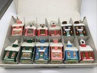 Christmasville Vtg 1980s Set Of Holiday Village Candles In Box