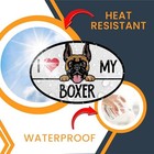  I Love My Boxer Dog Breed Car Magnet  4x6 Inches Oval  Playful And Loyal  