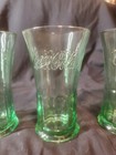 Set Of 3 - Coca Cola Coke Green Libbey 16oz Wide Mouth Fluted Glass