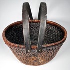 Large Willow Harvest Basket Trug Wicker Rattan Folding Handles Sturdy Harvesting