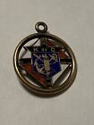 Vtg K C Knights Of Columbus 2 Sided Pendant Skull Bones Compass On Back Templar